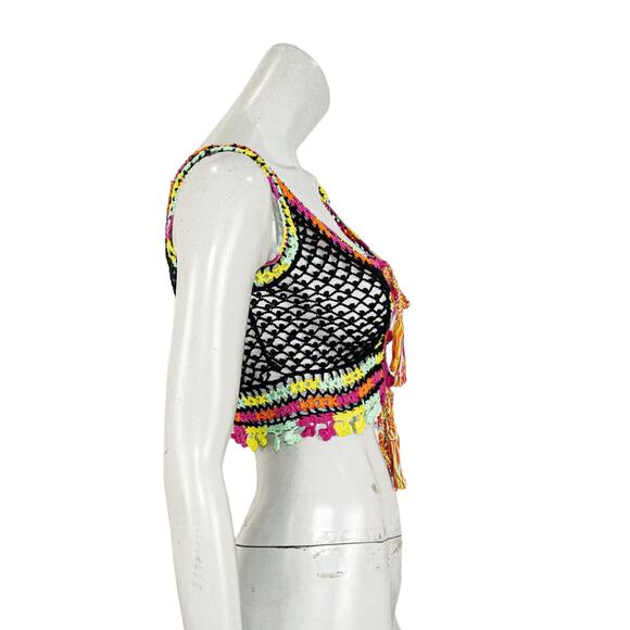 Anna Kosturova Size S Astral Nomad Crop Top Crochet knit multi color - Picture 6 of 10
